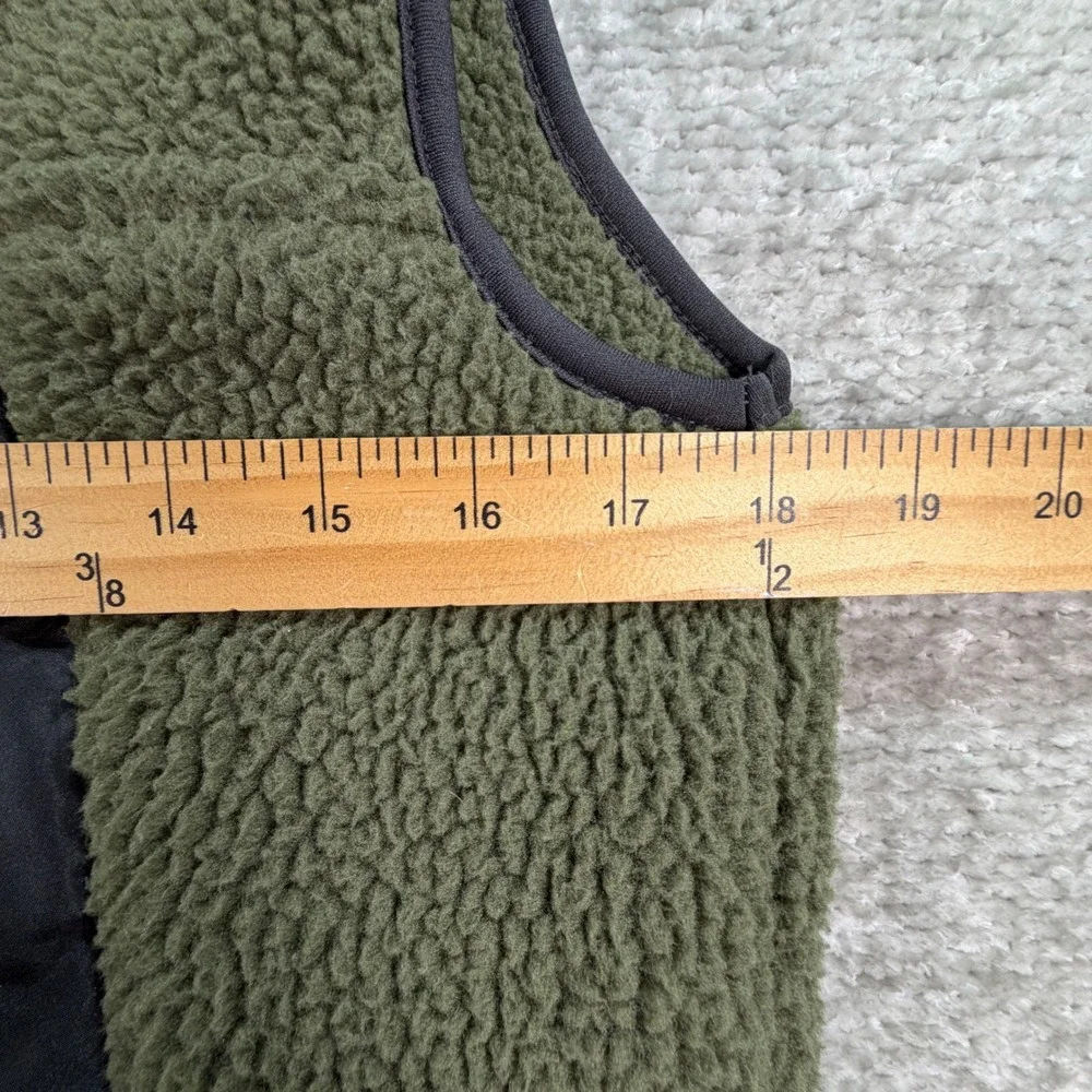 Old Navy Vest Full Zip Sherpa Recycled Polyester XL 14-16 Olive Green Gorpcore